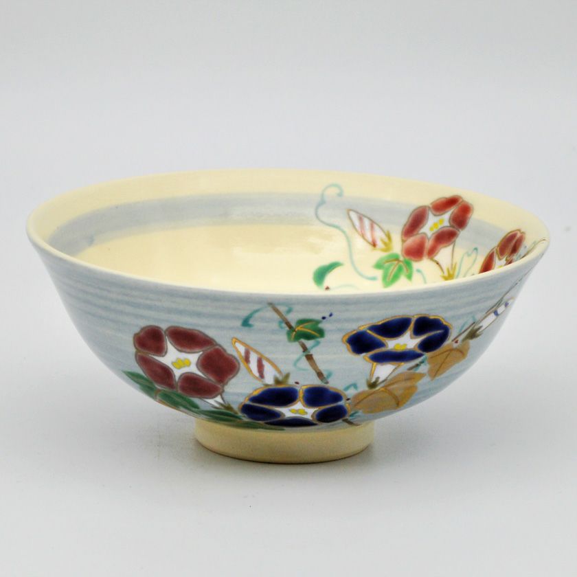 茶道具 平茶碗（ひらちゃわん） 平茶碗 仁清 朝顔 見谷 福峰 抹茶茶碗は茶の湯文化である表千家・裏千家の茶道具や抹茶を専門に扱う千紀園（せんきえん）が通販で販売しています。茶会また初心者向けのお稽古用にご利用いただける抹茶碗です。贈り物・ギフトにも人気です。