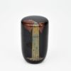 茶道具　塚本規義作　沈刻藤蒔絵　中棗　共布共箱　V　7843 茶道具 塚本規義作 沈刻藤蒔絵 中棗 共布共箱 V 7843