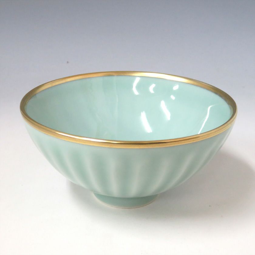 茶道具 天目茶碗（てんもくちゃわん） 青磁天目茶碗 満月写 横石