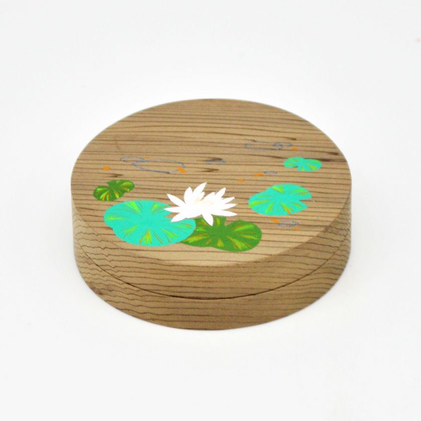 R543 香合 『中村湖彩造』『金彩色絵』『小野小町』『蛤香合