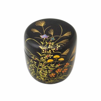 中棗 蒔絵 秋草 茶道具