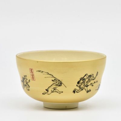 清水焼　宮地英香　色絵金彩 乾山写 親子鶏図茶碗 鶏絵  抹茶茶碗　茶道具　茶道 Amazon | 清水焼 宮地英香 色絵金彩 乾山写 親子鶏図茶碗 鶏絵