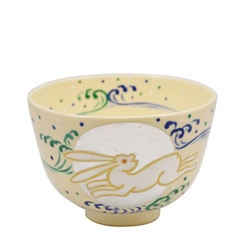 茶道具 抹茶茶碗（まっちゃちゃわん） 色絵茶碗 月に波兎 干支 相模 竜泉 抹茶茶碗は茶の湯文化である表千家・裏千家の茶道具や抹茶を専門に扱う千紀園（せんきえん）が通販で販売しています。茶会また初心者向けのお稽古用にご利用いただける抹茶碗です。贈り物・ギフトにも人気です。