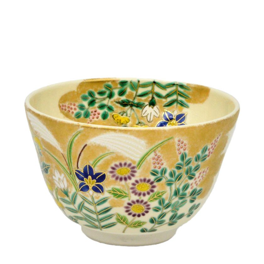 茶道具 抹茶茶碗（まっちゃちゃわん） 茶碗 秋草 加藤 永真 抹茶茶碗は茶の湯文化である表千家・裏千家の茶道具や抹茶を専門に扱う千紀園（せんきえん）が通販で販売しています。茶会また初心者向けのお稽古用にご利用いただける抹茶碗です。贈り物・ギフトにも人気です。