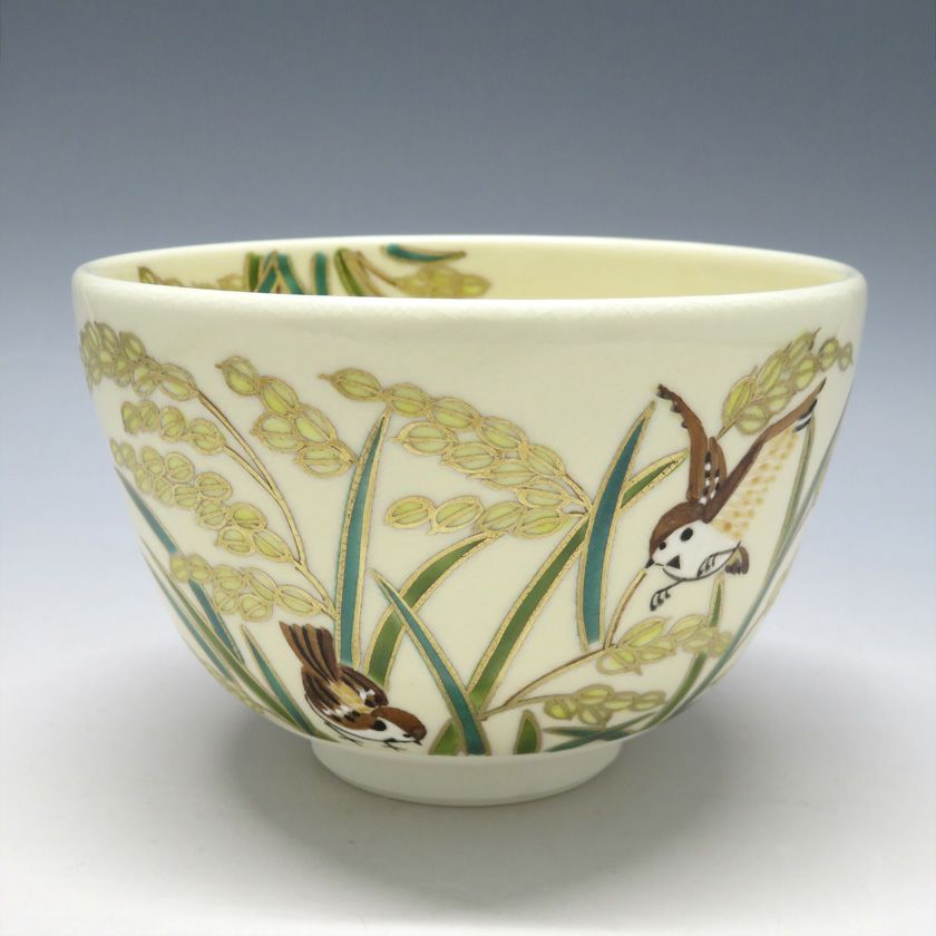 茶道具 抹茶茶碗（まっちゃちゃわん） 茶碗 仁清 稲穂に雀 加藤 永真 抹茶茶碗は茶の湯文化である表千家・裏千家の茶道具や抹茶を専門に扱う千紀園（せんきえん）が通販で販売しています。茶会また初心者向けのお稽古用にご利用いただける抹茶碗です。贈り物・ギフトにも人気です。