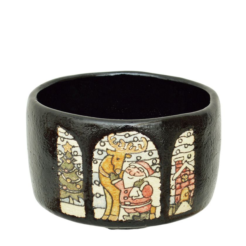 茶道具 楽茶碗（らくちゃわん） 茶碗 黒楽 X'mas ステンドグラス 大野 桂山 抹茶茶碗は茶の湯文化である表千家・裏千家の茶道具や抹茶を専門に扱う千紀園（せんきえん）が通販で販売しています。茶会また初心者向けのお稽古用にご利用いただける抹茶碗です。贈り物・ギフトにも人気です。