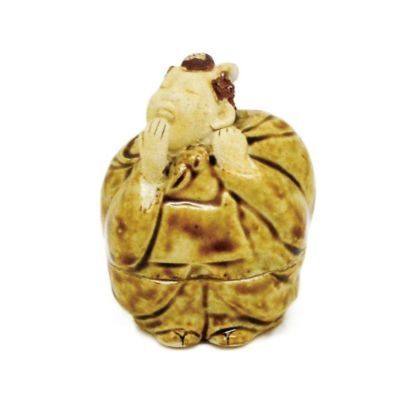 益子焼き 香合　みかん茶入 茶道具 益子焼き 香合 みかん茶入 茶道具