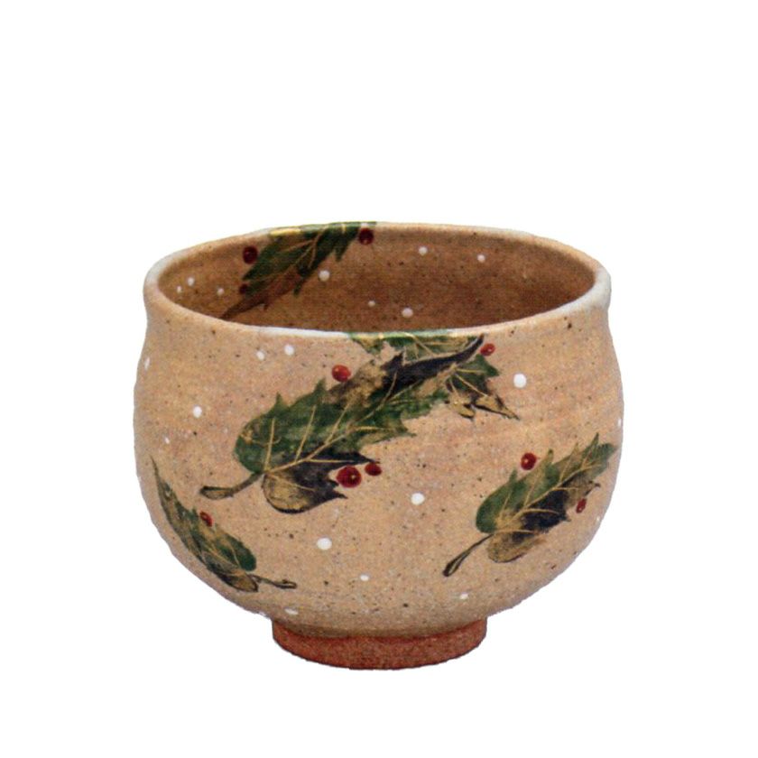 茶道具 抹茶茶碗（まっちゃちゃわん） 灰釉 柊絵 茶碗 中村 良二 抹茶茶碗は茶の湯文化である表千家・裏千家の茶道具や抹茶を専門に扱う千紀園（せんきえん）が通販で販売しています。茶会また初心者向けのお稽古用にご利用いただける抹茶碗です。贈り物・ギフトにも人気です。