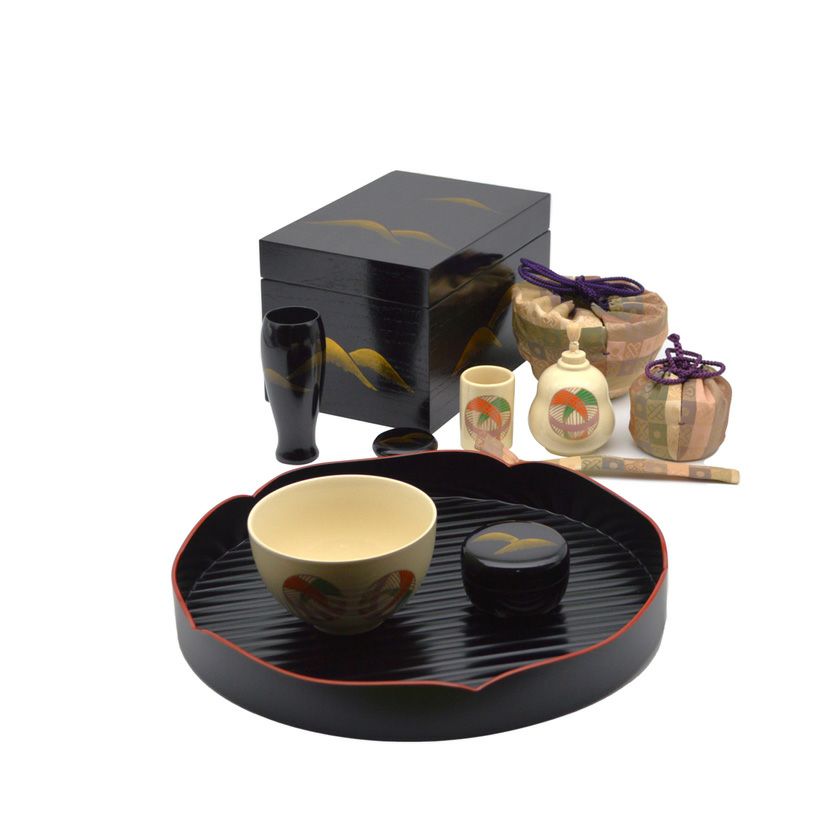 茶箱 お茶セット 昌山 茶碗 茶道具 古物品 和 抹茶 デカダン