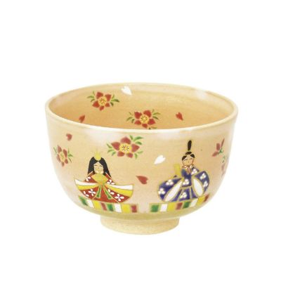 茶道具 抹茶茶碗（まっちゃちゃわん） 茶碗 桃地 おひなさま 雛