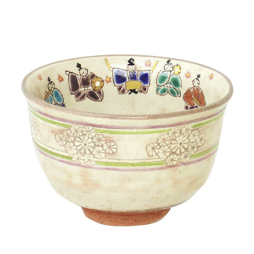 茶道具 抹茶茶碗（まっちゃちゃわん） 茶碗 色絵 五人囃子 雛祭り 加藤 永山 抹茶茶碗は茶の湯文化である表千家・裏千家の茶道具や抹茶を専門に扱う千紀園（せんきえん）が通販で販売しています。茶会また初心者向けのお稽古用にご利用いただける抹茶碗です。贈り物・ギフトにも人気です。