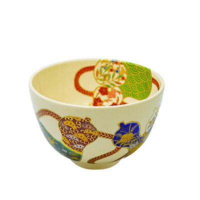 【茶道具】加藤利昇 鶴の絵茶碗 加藤利昇画 松喰鶴絵茶碗 久田宗也（尋牛斎）書付 すいぎょく園