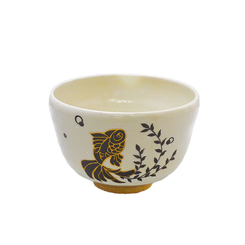 茶道具 抹茶茶碗（まっちゃちゃわん） 粉引茶碗 水草に金魚 山岡 善昇 抹茶茶碗は茶の湯文化である表千家・裏千家の茶道具や抹茶を専門に扱う千紀園（せんきえん）が通販で販売しています。茶会また初心者向けのお稽古用にご利用いただける抹茶碗です。贈り物・ギフトにも人気です。