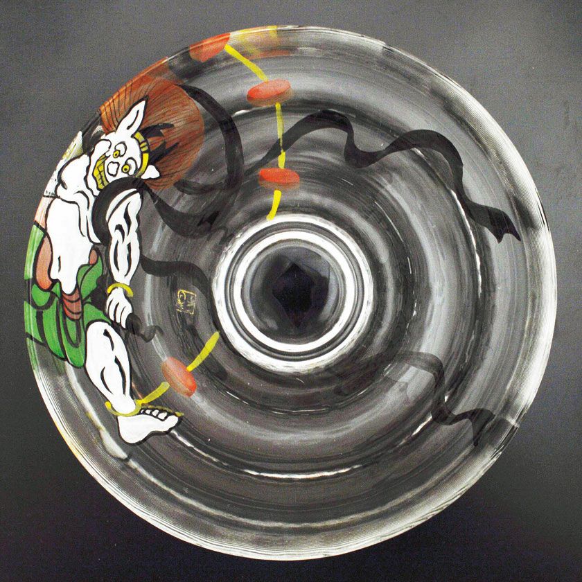 茶道具 平茶碗（ひらちゃわん） ガラス平茶碗 雷神 【耐熱】 小手鞠窯 抹茶茶碗は茶の湯文化である表千家・裏千家の茶道具や抹茶を専門に扱う千紀園（せんきえん）が通販で販売しています。茶会また初心者向けのお稽古用にご利用いただける抹茶碗です。贈り物・ギフトにも人気です。