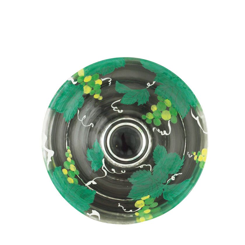 茶道具 平茶碗（ひらちゃわん） ガラス平茶碗 葡萄 【耐熱】 今岡 都 抹茶茶碗は茶の湯文化である表千家・裏千家の茶道具や抹茶を専門に扱う千紀園（せんきえん）が通販で販売しています。茶会また初心者向けのお稽古用にご利用いただける抹茶碗です。贈り物・ギフトにも人気です。