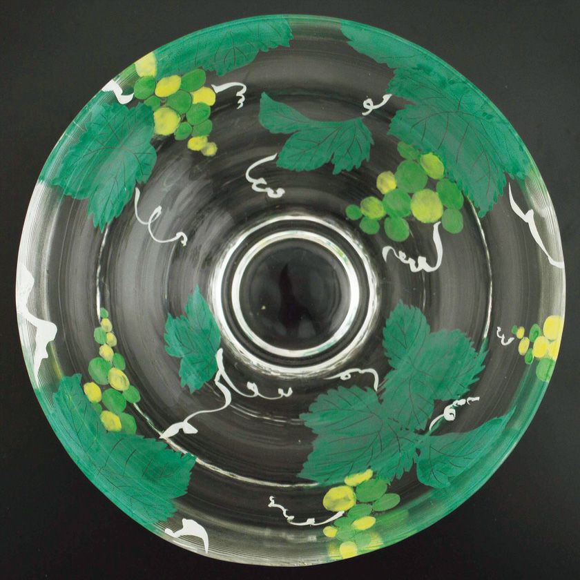 茶道具 平茶碗（ひらちゃわん） ガラス平茶碗 葡萄 【耐熱】 今岡 都 抹茶茶碗は茶の湯文化である表千家・裏千家の茶道具や抹茶を専門に扱う千紀園（せんきえん）が通販で販売しています。茶会また初心者向けのお稽古用にご利用いただける抹茶碗です。贈り物・ギフトにも人気です。