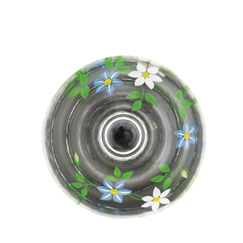 茶道具 平茶碗（ひらちゃわん） ガラス平茶碗 クレマチス 【耐熱】 小手鞠窯 抹茶茶碗は茶の湯文化である表千家・裏千家の茶道具や抹茶を専門に扱う千紀園（せんきえん）が通販で販売しています。茶会また初心者向けのお稽古用にご利用いただける抹茶碗です。贈り物・ギフトにも人気です。