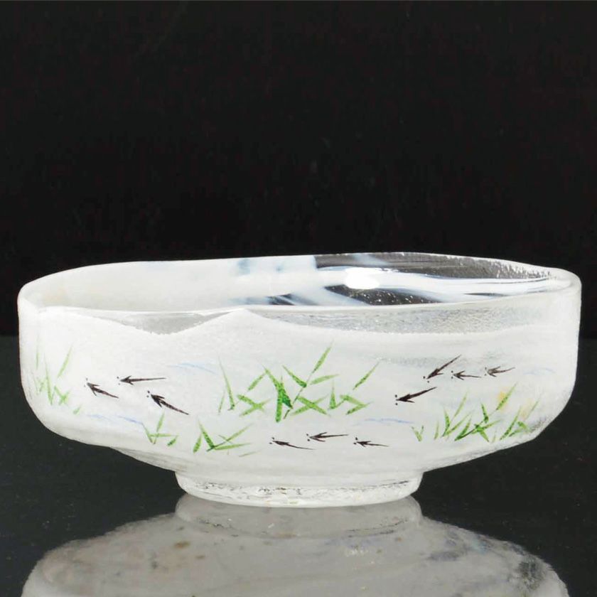 茶道具 平茶碗（ひらちゃわん） ガラス馬盥茶碗 スイスイメダカ 広畑 久仁彦 抹茶茶碗は茶の湯文化である表千家・裏千家の茶道具や抹茶を専門に扱う千紀園（せんきえん）が通販で販売しています。茶会また初心者向けのお稽古用にご利用いただける抹茶碗です。贈り物・ギフトにも人気です。