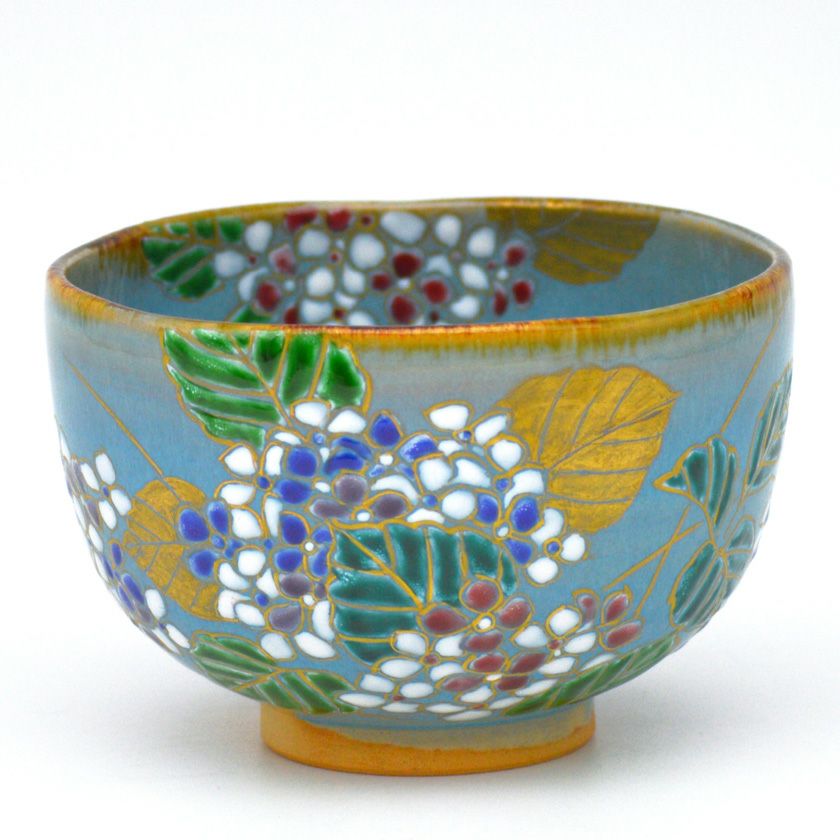 茶道具 抹茶茶碗（まっちゃちゃわん） 茶碗 青釉 紫陽花 壱休窯 | 千年