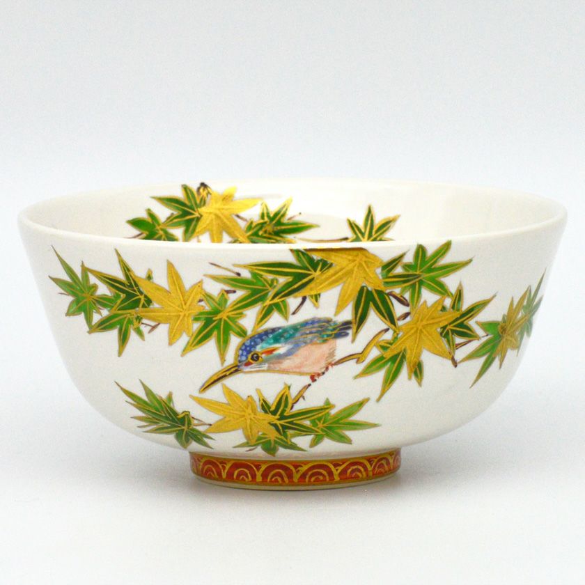 茶道具 抹茶茶碗（まっちゃちゃわん） 茶碗 白釉 青楓と翡翠 山岡 善高 抹茶茶碗は茶の湯文化である表千家・裏千家の茶道具や抹茶を専門に扱う千紀園（せんきえん）が通販で販売しています。茶会また初心者向けのお稽古用にご利用いただける抹茶碗です。贈り物・ギフトにも人気です。