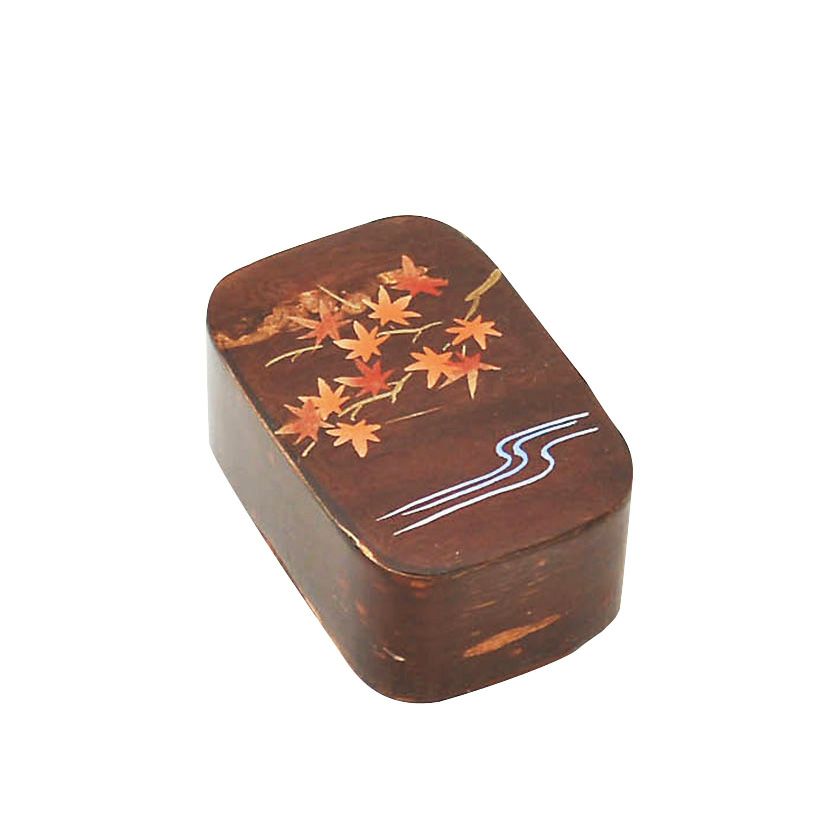 S450 香合 『辰砂 桃香合』『在銘 作家物』 木箱 茶道具