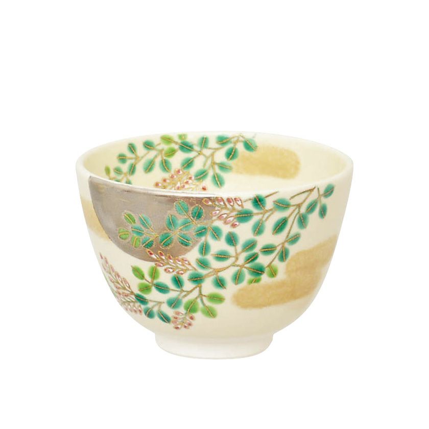 茶道具 抹茶茶碗（まっちゃちゃわん） 茶碗 色絵 月に萩 加藤 起楽