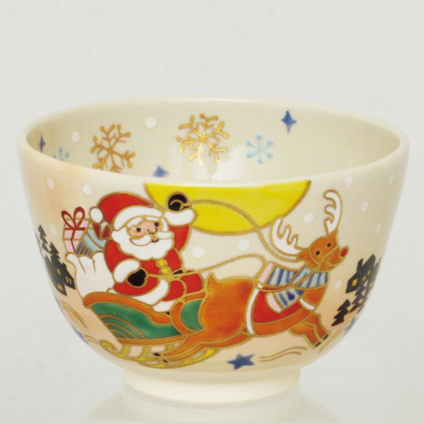 茶道具 抹茶茶碗（まっちゃちゃわん） 茶碗 サンタと赤ハナのトナカイ 加藤 起楽 抹茶茶碗は茶の湯文化である表千家・裏千家の茶道具や抹茶を専門に扱う千紀園（せんきえん）が通販で販売しています。茶会また初心者向けのお稽古用にご利用いただける抹茶碗です。贈り物・ギフトにも人気です。