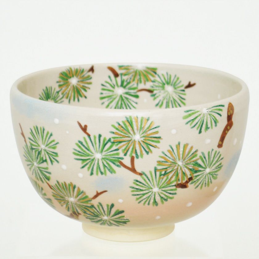 茶道具 抹茶茶碗（まっちゃちゃわん） 茶碗 色絵 唐松 東山 深山