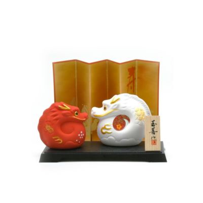 茶道具 置物 置物 辰 紅白飾り 干支 辰（たつ 龍 竜 りゅう） | 千年の