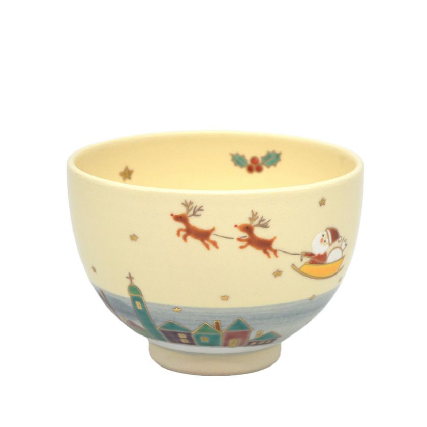 茶道具 抹茶茶碗（まっちゃちゃわん） 茶碗 サンタクロース 見谷 福峰 クリスマス Xmas Christmas 聖誕節 抹茶茶碗は茶の湯文化である表千家・裏千家の茶道具や抹茶を専門に扱う千紀園（せんきえん）が通販で販売しています。茶会また初心者向けのお稽古用にご利用いただける抹茶碗です。贈り物・ギフトにも人気です。