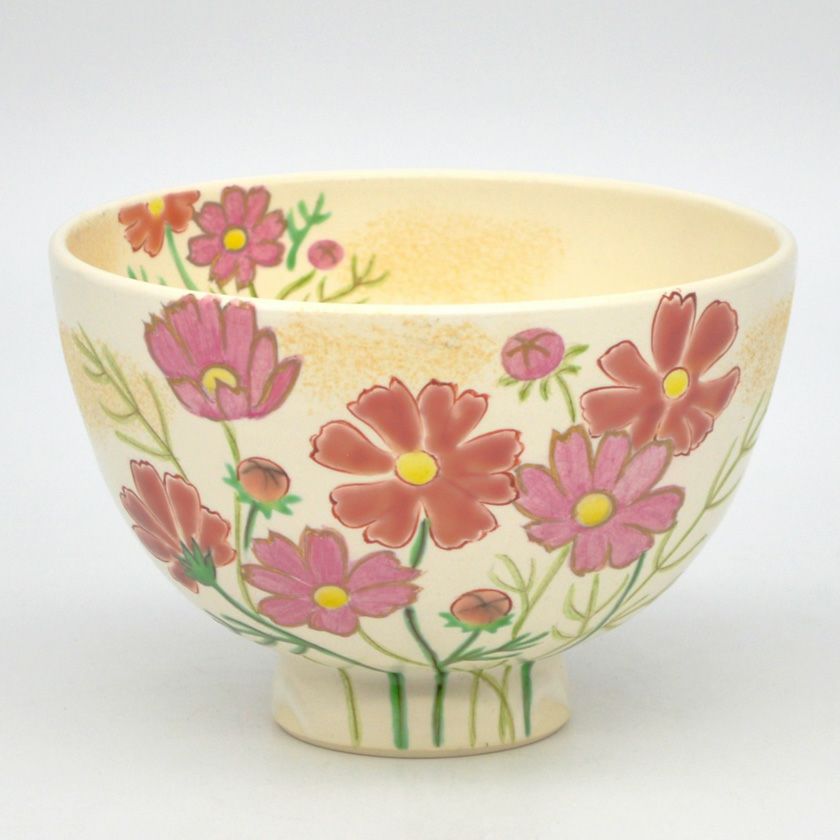 茶道具 抹茶茶碗（まっちゃちゃわん） 茶碗 白釉 秋桜 水出 宋絢 抹茶茶碗は茶の湯文化である表千家・裏千家の茶道具や抹茶を専門に扱う千紀園（せんきえん）が通販で販売しています。茶会また初心者向けのお稽古用にご利用いただける抹茶碗です。贈り物・ギフトにも人気です。