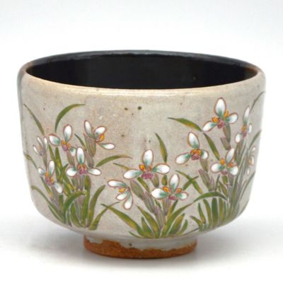 抹茶茶碗掛分春の野