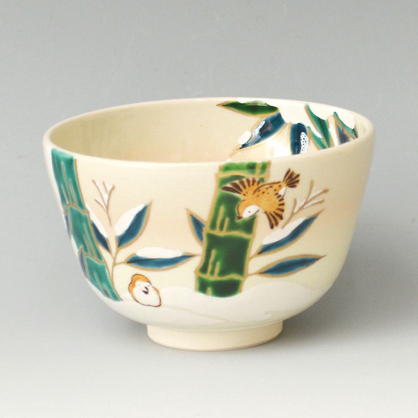茶道具 抹茶茶碗（まっちゃちゃわん） 茶碗 色絵 雪竹に雀 加藤 永山 抹茶茶碗は茶の湯文化である表千家・裏千家の茶道具や抹茶を専門に扱う千紀園（せんきえん）が通販で販売しています。茶会また初心者向けのお稽古用にご利用いただける抹茶碗です。贈り物・ギフトにも人気です。