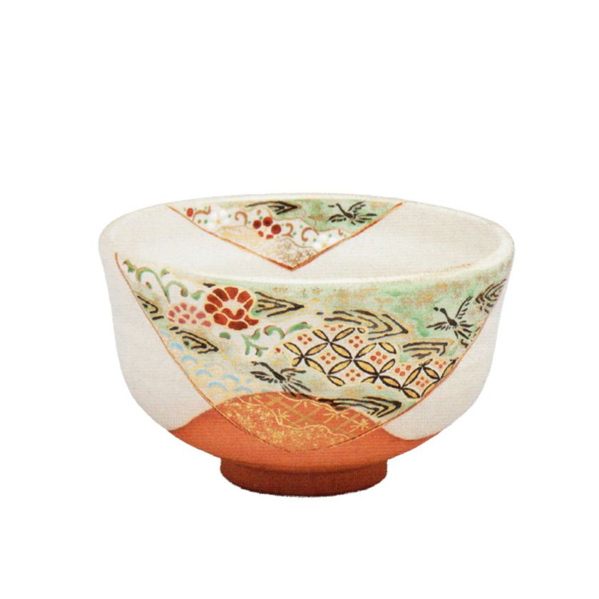 茶道具 抹茶茶碗（まっちゃちゃわん） 京焼 色絵 道長取り文 茶碗 中村 良二 抹茶茶碗は茶の湯文化である表千家・裏千家の茶道具や抹茶を専門に扱う千紀園（せんきえん）が通販で販売しています。茶会また初心者向けのお稽古用にご利用いただける抹茶碗です。贈り物・ギフトにも人気です。