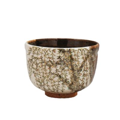 茶道具 抹茶茶碗（まっちゃちゃわん） 京焼 掛分 芽吹柳 茶碗