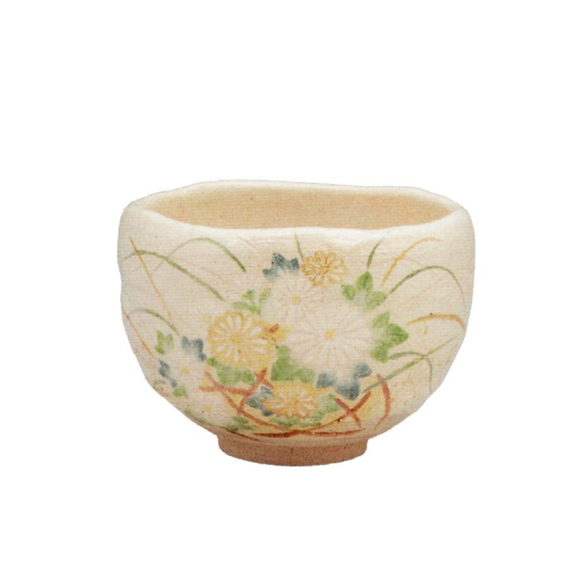 茶道具 楽茶碗（らくちゃわん） 白楽 菊 茶碗 吉村 楽入 抹茶茶碗は茶の湯文化である表千家・裏千家の茶道具や抹茶を専門に扱う千紀園（せんきえん）が通販で販売しています。茶会また初心者向けのお稽古用にご利用いただける抹茶碗です。贈り物・ギフトにも人気です。