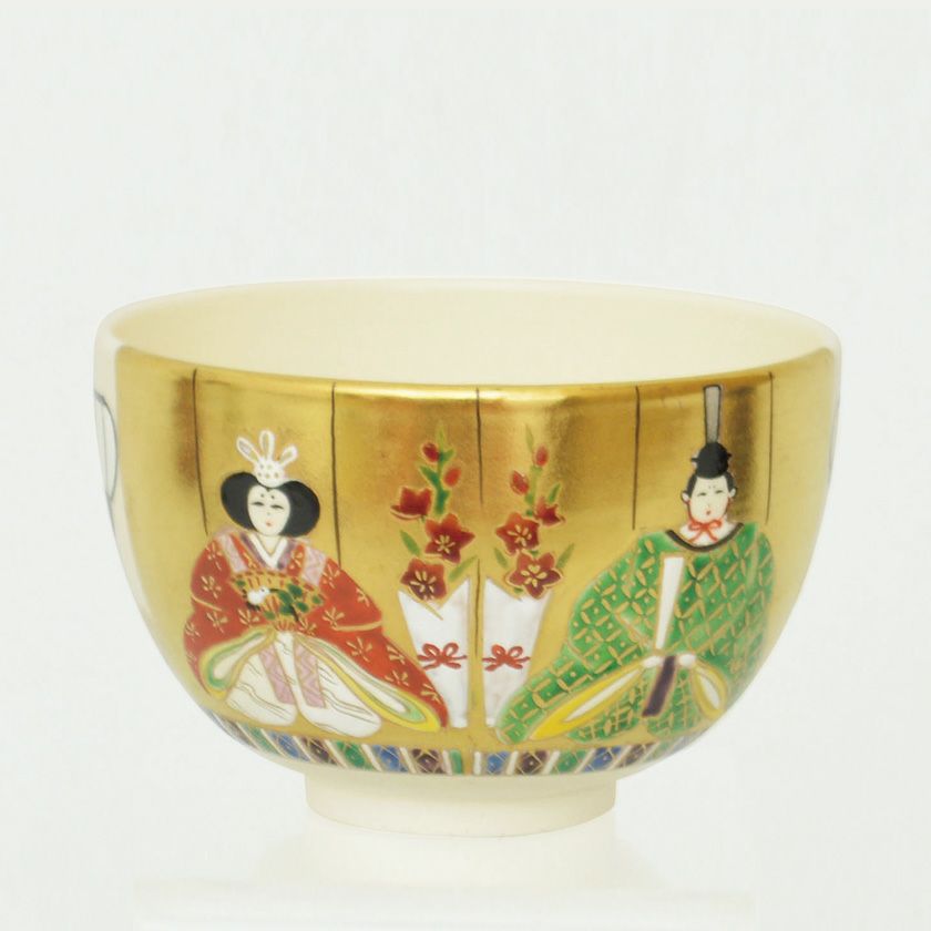茶道具 抹茶茶碗（まっちゃちゃわん） 茶碗 色絵 お雛様 今岡 都 ひな祭り 雛祭り 桃の節句 上巳の節句 抹茶茶碗は茶の湯文化である表千家・裏千家の茶道具や抹茶を専門に扱う千紀園（せんきえん）が通販で販売しています。茶会また初心者向けのお稽古用にご利用いただける抹茶碗です。贈り物・ギフトにも人気です。