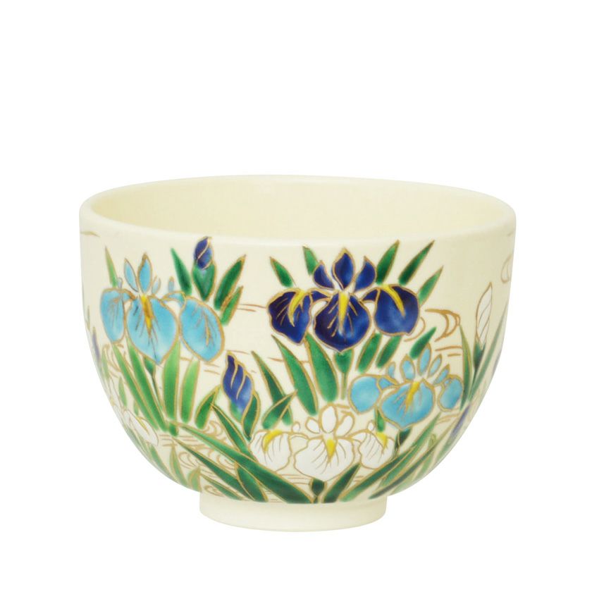 茶道具 抹茶茶碗（まっちゃちゃわん） 茶碗 色絵 菖蒲 今岡 都 端午の節句 こどもの日 抹茶茶碗は茶の湯文化である表千家・裏千家の茶道具や抹茶を専門に扱う千紀園（せんきえん）が通販で販売しています。茶会また初心者向けのお稽古用にご利用いただける抹茶碗です。贈り物・ギフトにも人気です。