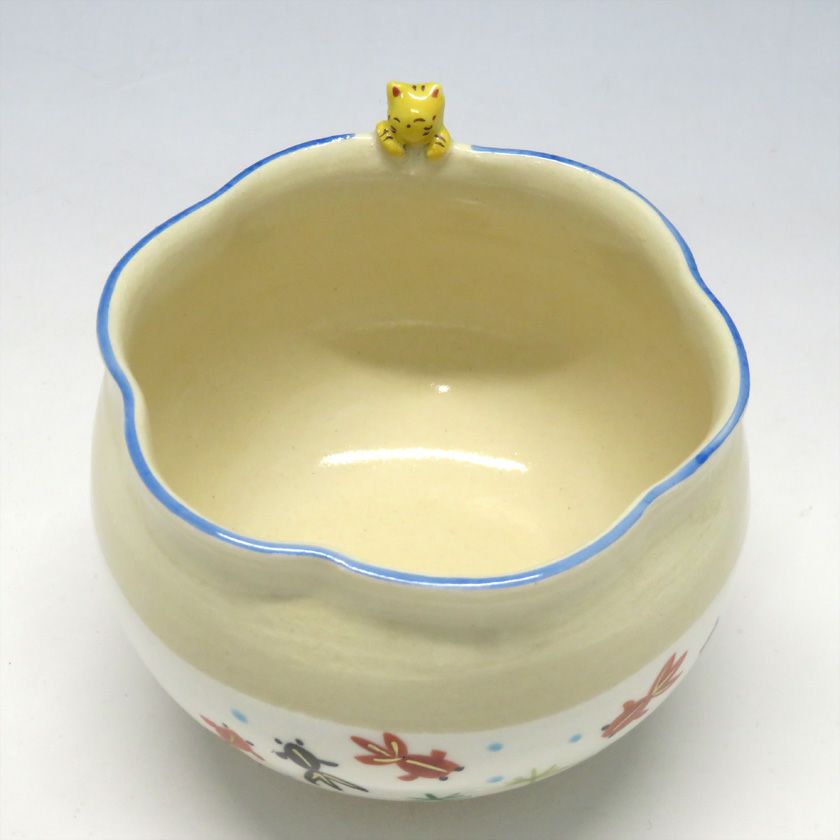 茶道具 抹茶茶碗（まっちゃちゃわん） 京焼 茶碗 猫 竹中 洸祥 | 千年