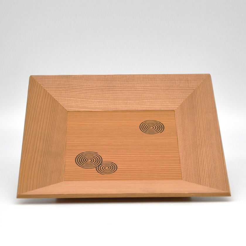 茶道具 盆（ぼん） 杉四方盆 渦 | 千年の香り 千紀園