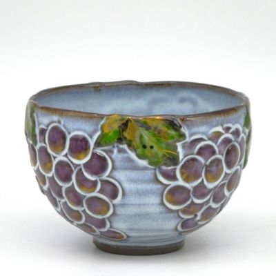 ぶどう抹茶茶碗中村良ニ作茶道具