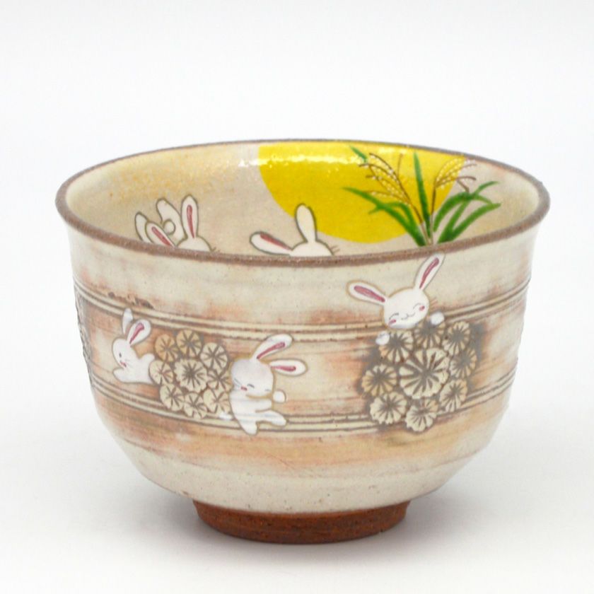 茶道具 抹茶茶碗（まっちゃちゃわん） 茶碗 花三島 月見兎 水出