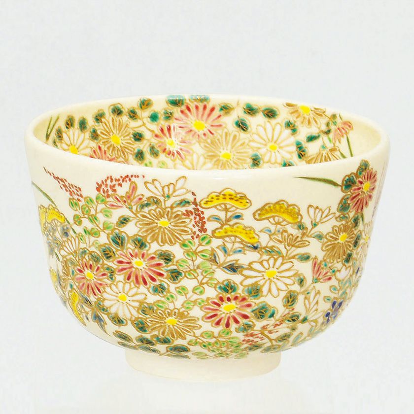 茶道具 抹茶茶碗（まっちゃちゃわん） 茶碗　仁清 秋草 加藤 如水 抹茶茶碗は茶の湯文化である表千家・裏千家の茶道具や抹茶を専門に扱う千紀園（せんきえん）が通販で販売しています。茶会また初心者向けのお稽古用にご利用いただける抹茶碗です。贈り物・ギフトにも人気です。