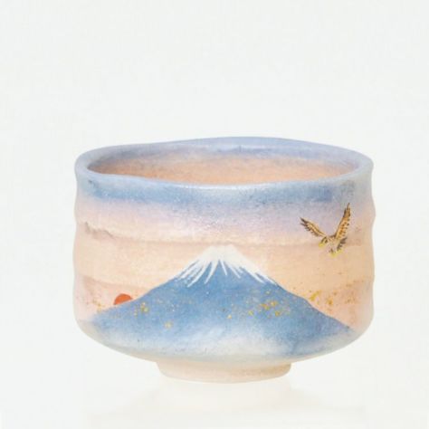 茶道具 楽茶碗（らくちゃわん） 茶碗 楽 彩色 初夢（一富士・二鷹・三