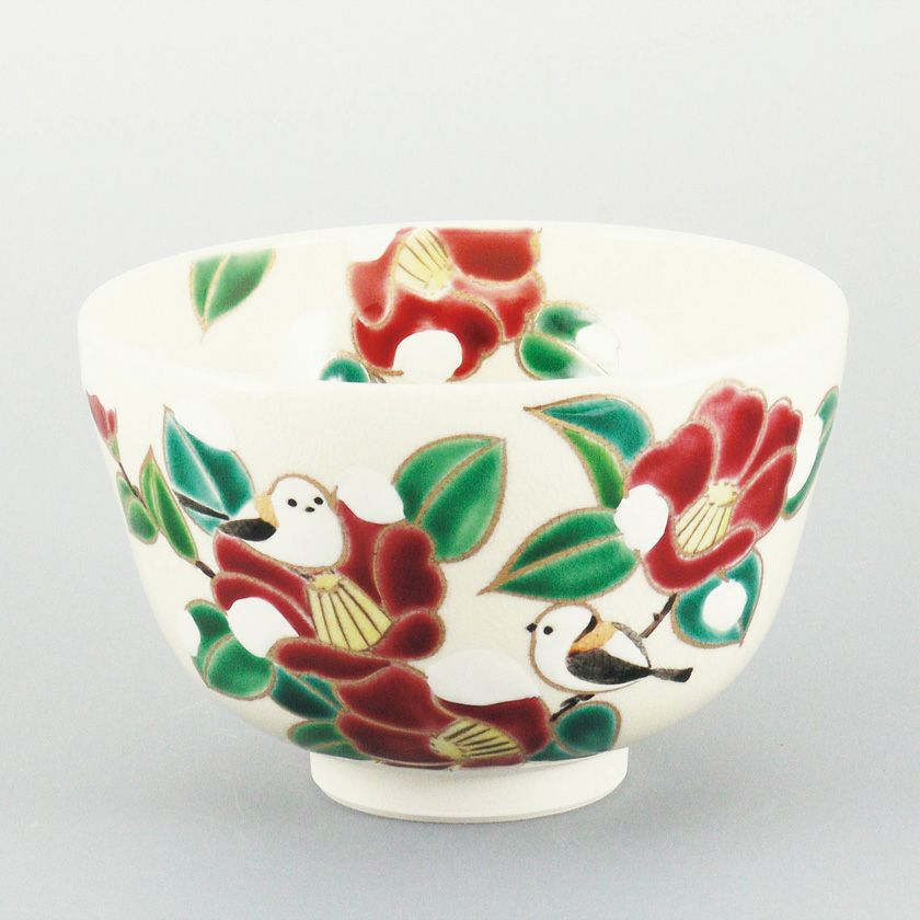 茶道具 抹茶茶碗（まっちゃちゃわん） 茶碗 仁清 夢想花にシマエナガ