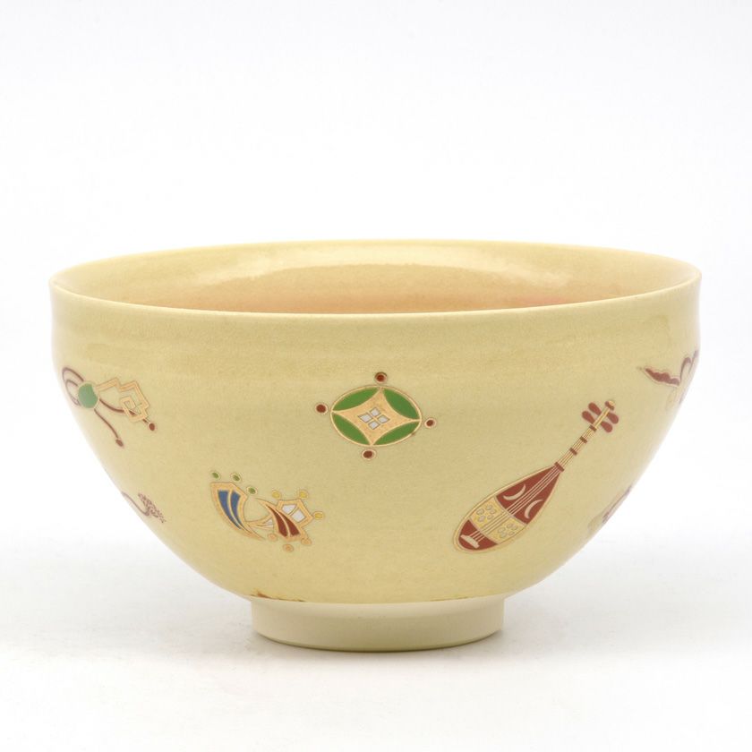 茶道具 抹茶茶碗(まっちゃちゃわん) 茶碗 黄瀬戸 天目型 宝尽 茶道具 抹茶茶碗(まっちゃちゃわん) 茶碗 黄瀬戸 天目型 宝尽