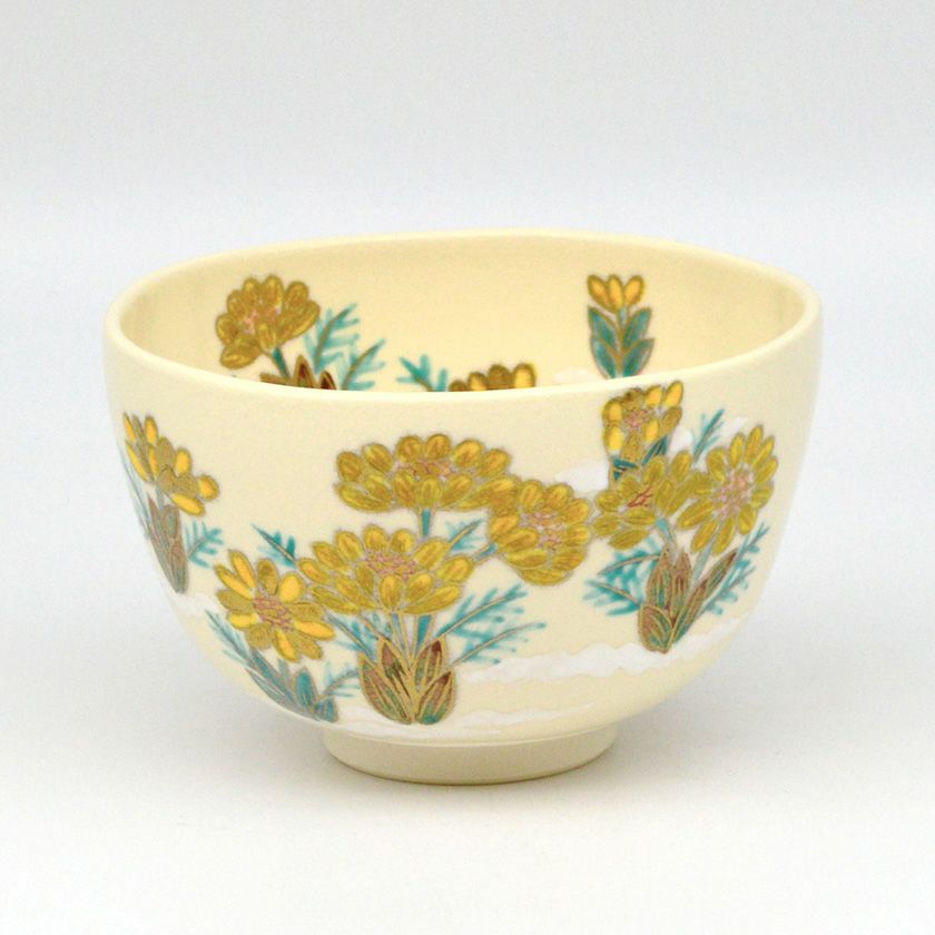 茶道具 抹茶茶碗（まっちゃちゃわん） 茶碗 仁清 福寿草 伊坂 清香