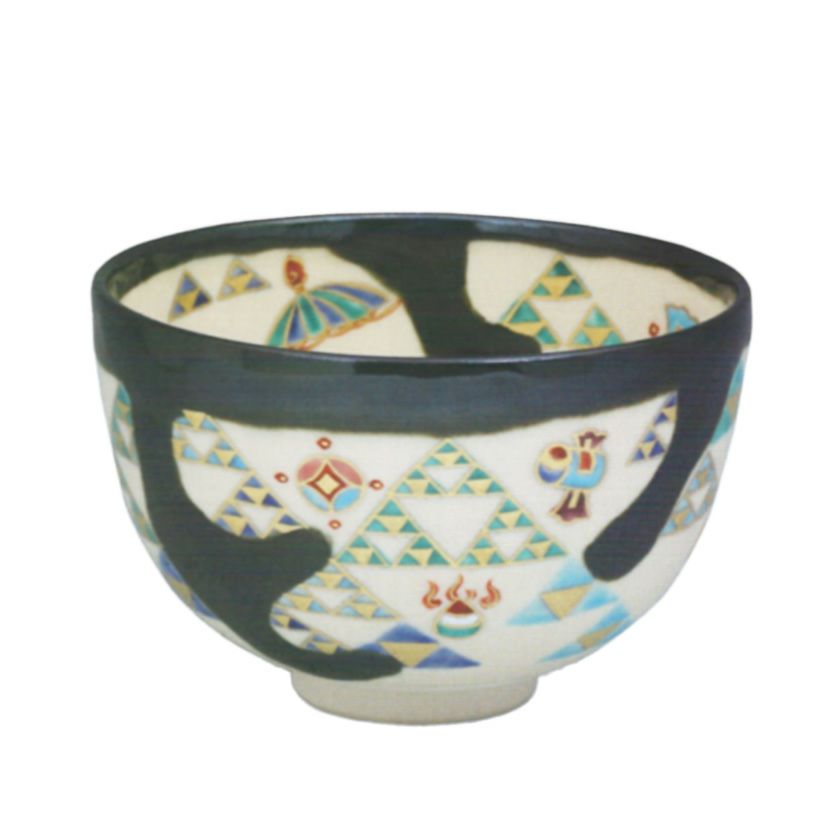中村源水造 片身変 茶碗 抹茶碗 共箱 / 茶事 茶道具