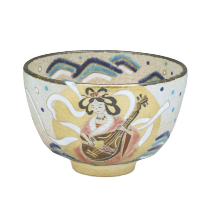 茶道具 抹茶茶碗（まっちゃちゃわん） 色絵 弁財天 茶碗 中村 源水