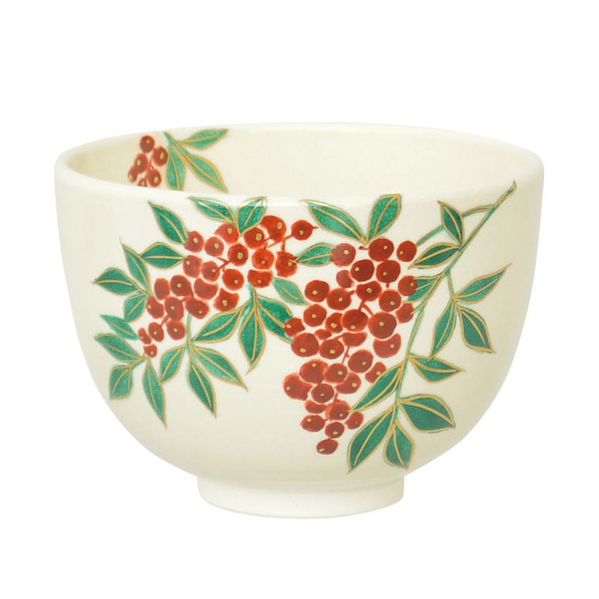 茶道具 抹茶茶碗（まっちゃちゃわん） 茶碗 色絵 南天 今岡 都 抹茶茶碗は茶の湯文化である表千家・裏千家の茶道具や抹茶を専門に扱う千紀園（せんきえん）が通販で販売しています。茶会また初心者向けのお稽古用にご利用いただける抹茶碗です。贈り物・ギフトにも人気です。